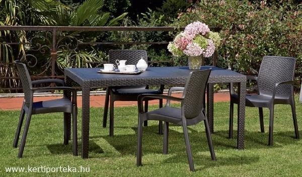 Prince Antracit 150x90cm Rattan Hatasu 6 Szemelyes Asztal Kerti Butor Webaruhaz Muanyag Kerti Asztal Szek Webaruhaz Webshop