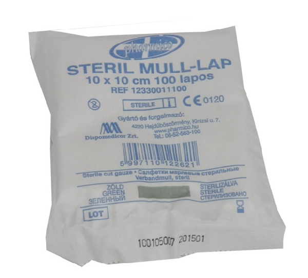 Steril mull lap 10x10cm