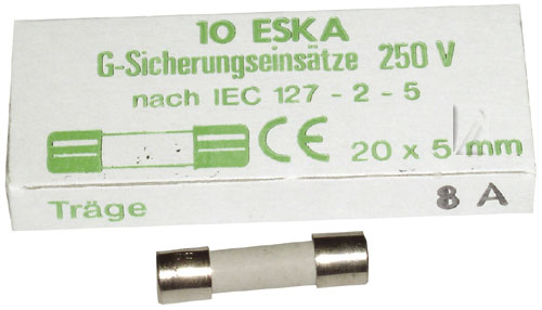 8,0A-T KER�MIA BIZTOS�T�K; M�RET:5X20MM 10-DB ew01775