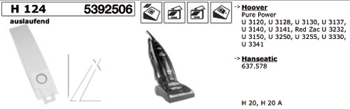 Porsz�v� alkatr�sz,pap�r PORSZ�V�ZS�K 4db HOOVER U3120,U3128,U3130,U3137,U3140,U3141,HANSEATIC, 637,578, H20, H20 A  porsz�v�hoz  ew02933