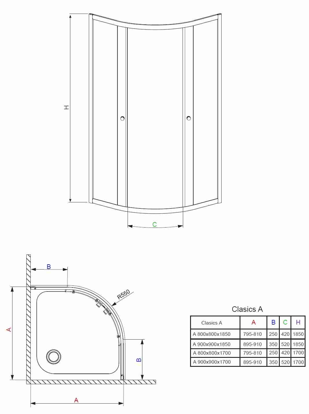 Radaway classic a 80x80/170 zuhanykabin kádkirály.hu akciós ...