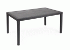 PRINCE mokka barna 150x90cm rattan hatású 6 személyes asztal