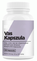 Vas, cink, réz és vitaminokat tartalmazó étrend-kiegészítő kapszula.