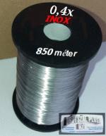 0,4 X -850 méter rozsdamentes INOX keretfűző huzal  dobra csévélve